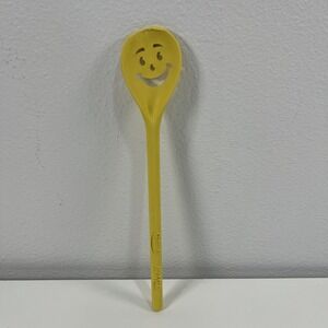 Vintage Kool-Aid Splenda Yellow Plastic Mixing Spoon Smiling Face USED